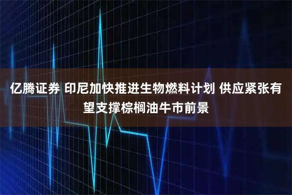 亿腾证券 印尼加快推进生物燃料计划 供应紧张有望支撑棕榈油牛市前景